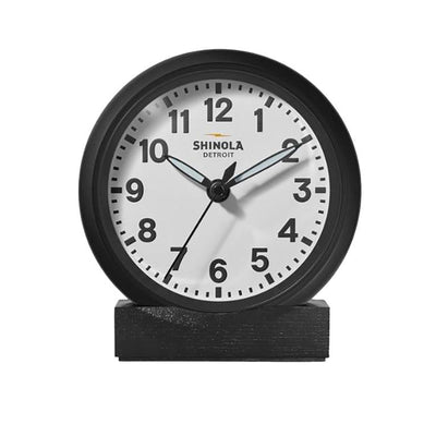 Shinola Black and White 6 Inch Clock - Tapper's Jewelry 