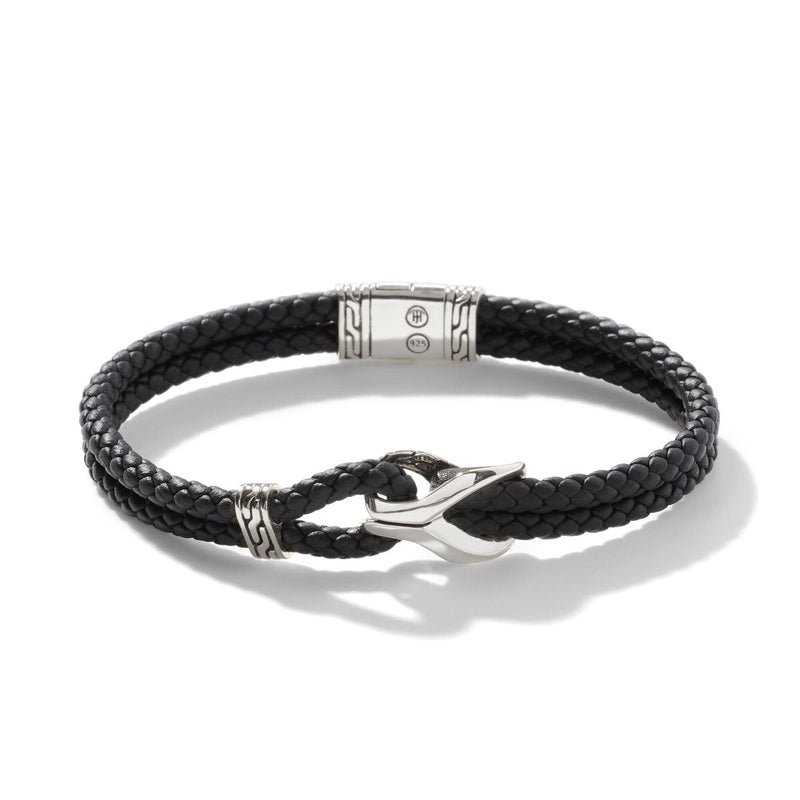 Men's Braided Cord Wristband Bracelet - Amina in Navy Blue | NOVICA