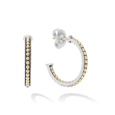 SILVER AND GOLD BEADED HOOP EARRINGS - Tapper's Jewelry 