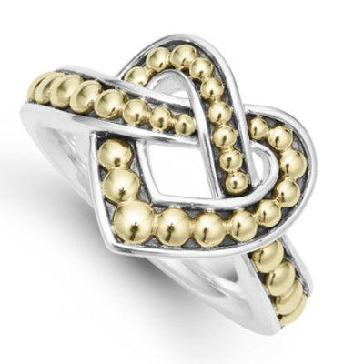 SILVER AND GOLD LARGE HEART RING - Tapper's Jewelry 