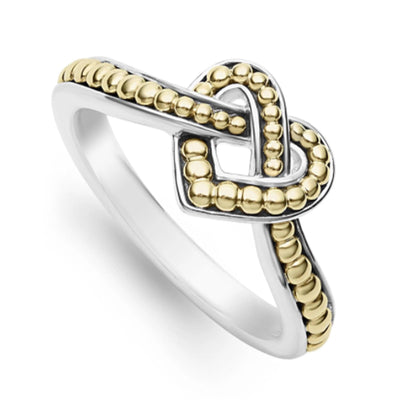 SILVER AND GOLD SMALL HEART RING - Tapper's Jewelry 
