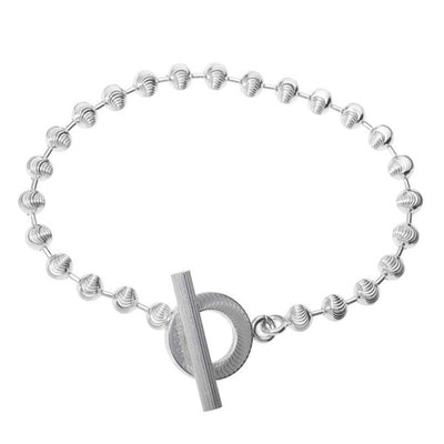 SILVER BOULE BALL TOGGLE BRACELET