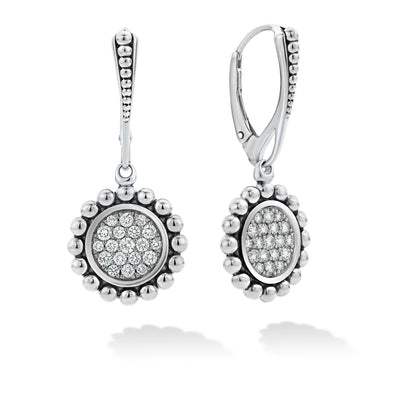 SMALL CAVIAR CIRCLE DIAMOND DROP EARRINGS - Tapper's Jewelry 
