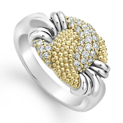 SMALL CAVIAR DIAMOND KNOT RING - Tapper's Jewelry 