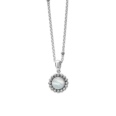 SMALL MOTHER OF PEARL CIRCLE PENDANT NECKLACE - Tapper's Jewelry 