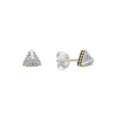 SMALL PYRAMID DIAMOND STUD EARRINGS - Tapper's Jewelry 