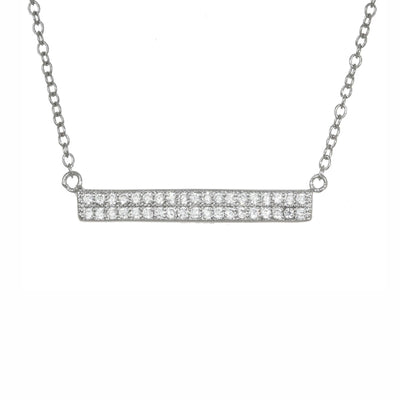 SS Sterling Silver Cubic Zirconia Necklace - Tapper's Jewelry 