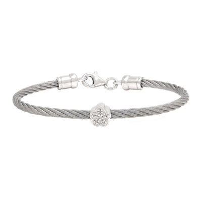 STAINLESS STEEL DIAMOND FLOWER BABY BRACELET - Tapper's Jewelry 