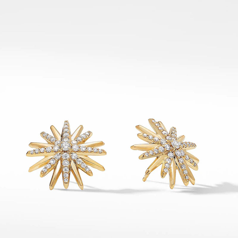 STARBURST STUD EARRINGS IN 18K YELLOW GOLD WITH