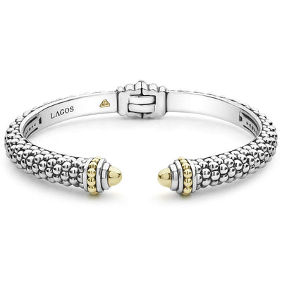 STERLING SILVER/ 18K YELLOW GOLD  CAVIAR BRACELET - Tapper's Jewelry 