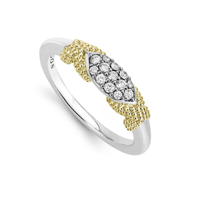 STERLING SILVER AND 18K YELLOW GOLD DIAMOND RING - Tapper's Jewelry 