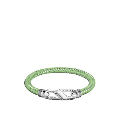STERLING SILVER AND GREEN CORD BRACELET - Tapper's Jewelry 