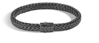 STERLING SILVER BLACK RHODIUM  7.5MM BRACELET