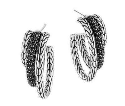 STERLING SILVER BLACK SAPPHIRE AND BLACK SPINEL EARRINGS - Tapper's Jewelry 