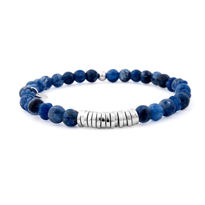 STERLING SILVER BLUE BEADED BRACELET - Tapper's Jewelry 