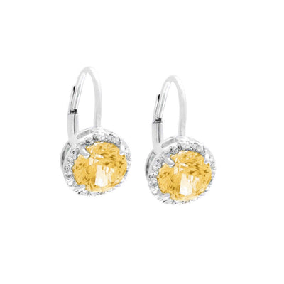 STERLING SILVER CITRINE AND DIAMOND EARRINGS - Tapper's Jewelry 