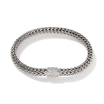 Sterling Silver Classic Chain Reversible Diamond and Sapphire Bracelet - Tapper's Jewelry 