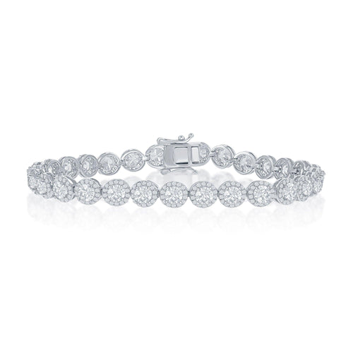 Sterling Silver Cubic Zirconia Eternity Bracelet