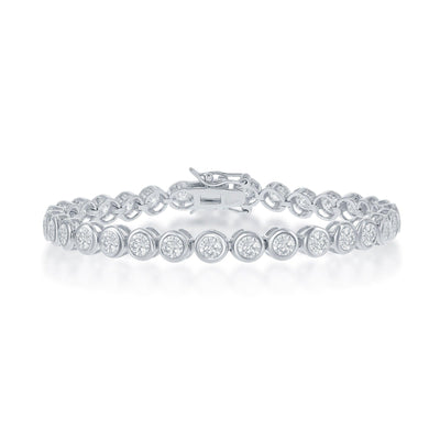 STERLING SILVER CUBIC ZIRCONIA ETERNITY BRACELET