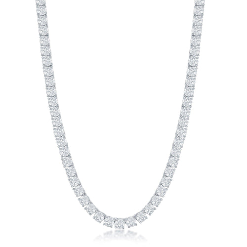 Sterling Silver Cubic Zirconia Eternity Necklace