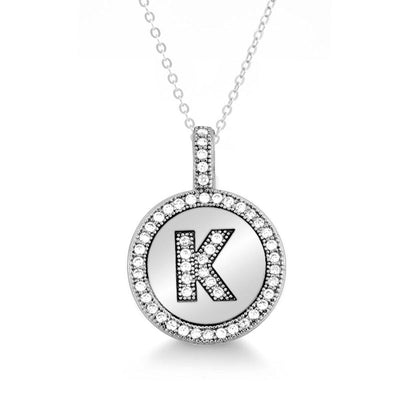 STERLING SILVER CUBIC ZIRCONIA NITIAL K PENDANT WITH CHAIN - Tapper's Jewelry 