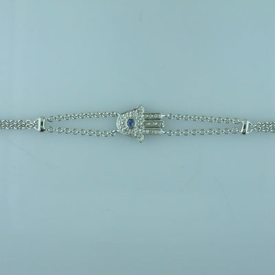 Sterling Silver Diamond and Sapphire  Bracelet - Tapper's Jewelry 