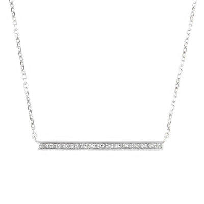 STERLING SILVER DIAMOND BAR NECKLACE - Tapper's Jewelry 