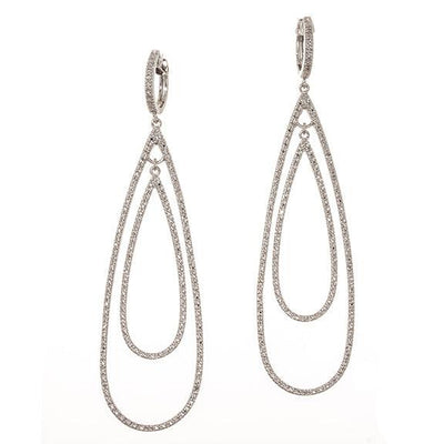 STERLING SILVER DIAMOND DROP EARRINGS - Tapper's Jewelry 