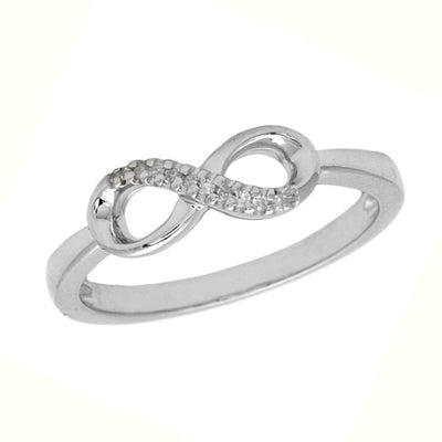 STERLING SILVER DIAMOND INFINITY RING - Tapper's Jewelry 