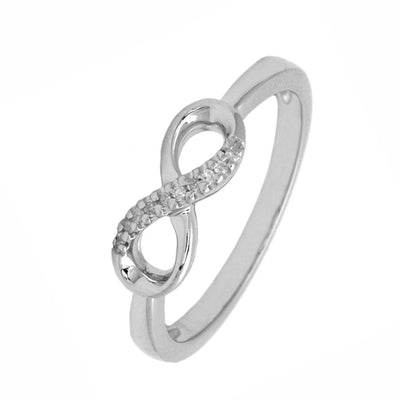STERLING SILVER DIAMOND INFINITY RING - Tapper's Jewelry 