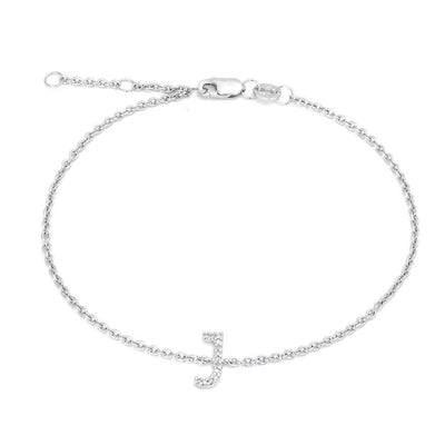 STERLING SILVER DIAMOND J BRACELET - Tapper's Jewelry 