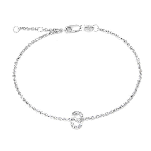 Sterling Silver Diamond Initial 'S' Bracelet