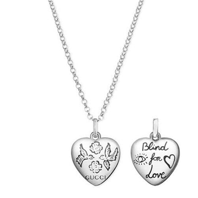 STERLING SILVER GUCCI BLIND FOR LOVE NECKLACE - Tapper's Jewelry 