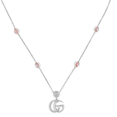 STERLING SILVER GUCCI GG MARMONT MOTHER OF PEARL NECKLACE - Tapper's Jewelry 