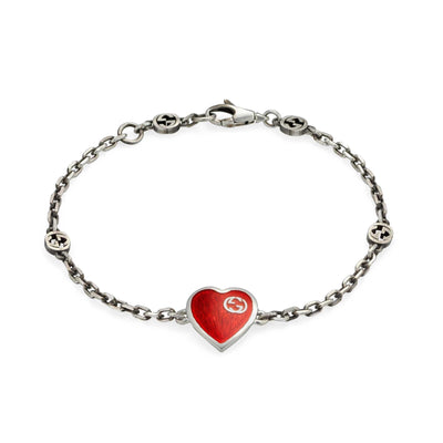 STERLING SILVER GUCCI HEART BRACELET