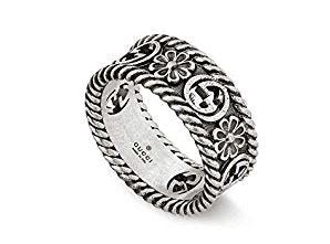 STERLING SILVER GUCCI INTERLOCKING G FLOWER RING