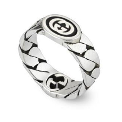 STERLING SILVER GUCCI INTERLOCKING G RING - Tapper's Jewelry 