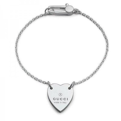 STERLING SILVER GUCCI TRADEMARK CHAIN BRACELET