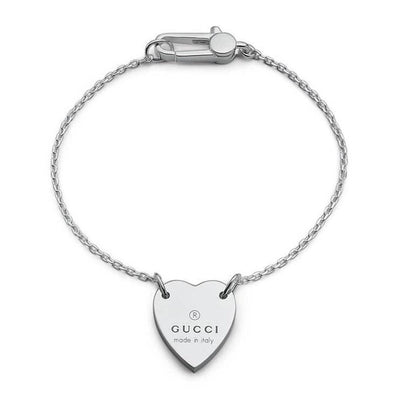 STERLING SILVER GUCCI TRADEMARK HEART BRACELET - Tapper's Jewelry 