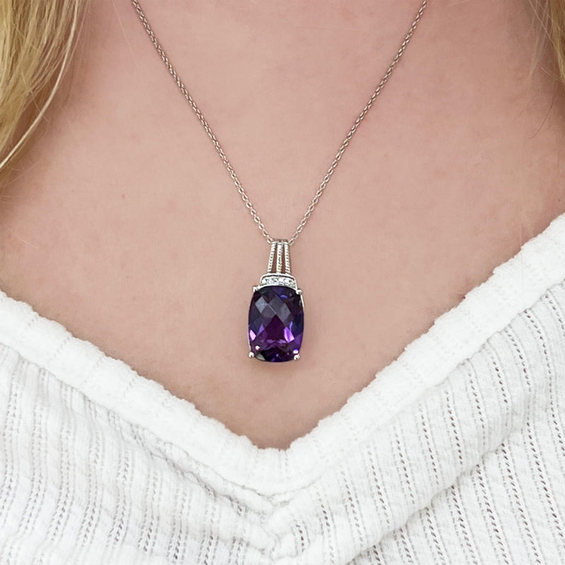 Diamond and amethyst pendant Clearance
