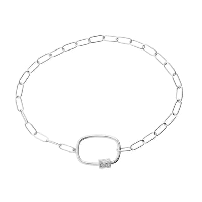 STERLING SILVER PAVE DIAMOND BRACELET