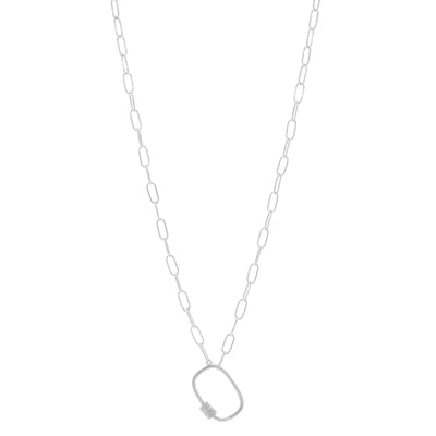STERLING SILVER PAVE DIAMOND NECKLACE