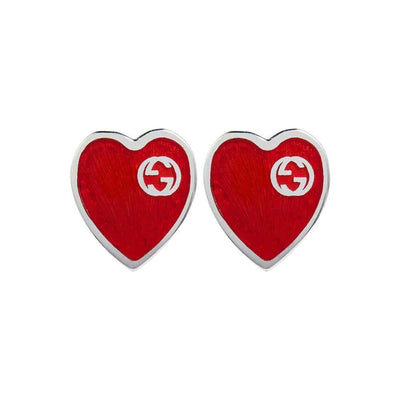 STERLING SILVER RED HEART EARRINGS