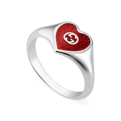STERLING SILVER RED HEART RING