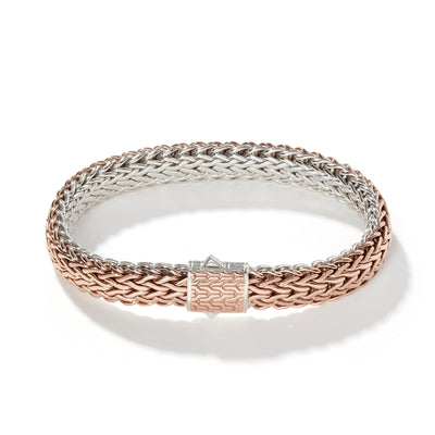 STERLING SILVER REVERSIBLE TO BRONZE WOVEN BRACELET - Tapper's Jewelry 