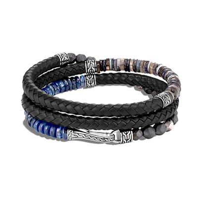 STERLING SILVER ROPE MULTI GEMSTONE BRACELET