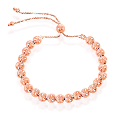 Sterling Silver rose Gold Plated bead Bracelet - Tapper's Jewelry 