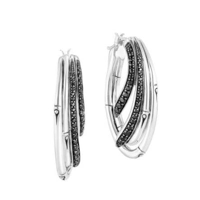 STERLING SILVER SAPPHIRE HOOP EARRINGS