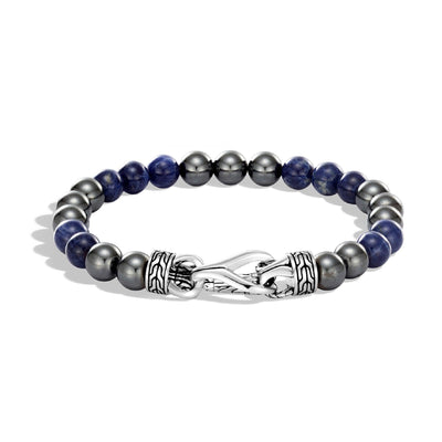 STERLING SILVER SODALITE AND HEMATITE BRACELET - Tapper's Jewelry 