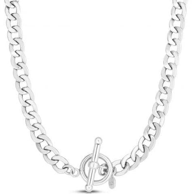 STERLING SILVER TOGGLE CURB LINK NECKLACE - Tapper's Jewelry 